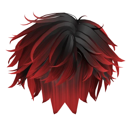 Swept-Back Messy Anime Hair in Red & Black