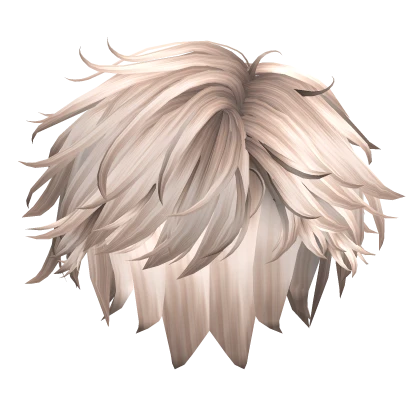 Swept-Back Messy Anime Hair in Platinum Blonde