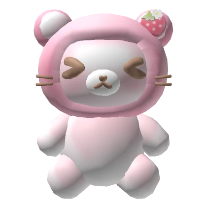 Kawaii Strawberry Pink Bear Back