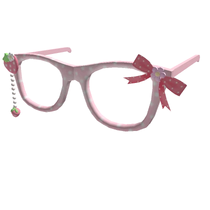 Kawaii Strawberry Pink Kitty Bow Glasses🍓