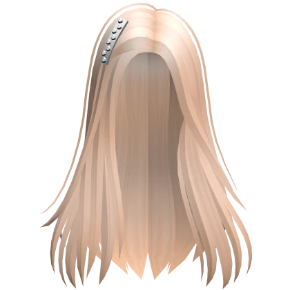 Straight Long Hairstyle with Hair Clip (Blonde)