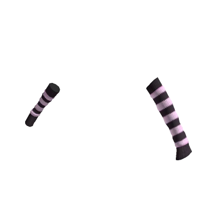 Uneven Arm Warmers in Black and Pink Stripe