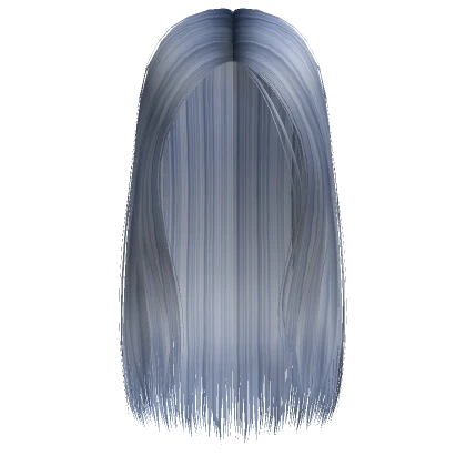 Sleek Chic Middle Part in Blue Silver