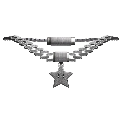 iced out silver y2k trendy star chain