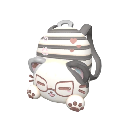Kawaii Nerd Kitty Backpack in Tan