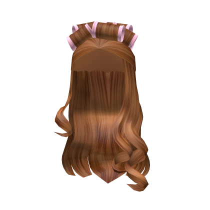 Curled Glam Roller Hair in Ginger