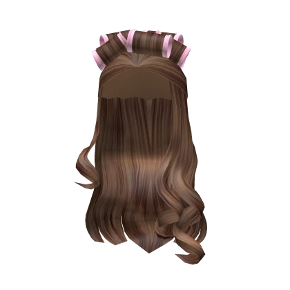 Curled Glam Roller Hair in Brown
