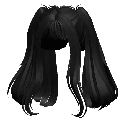 Soft Loose Princess Long Bangs Pigtails in Black