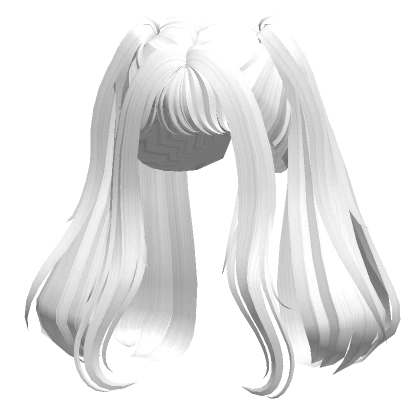 Soft Loose Princess Long Bangs Pigtails in White