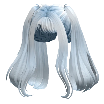 Soft Loose Princess Long Bangs Pigtails Sky Blue