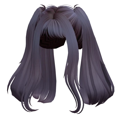 Soft Loose Princess Long Bang Pigtails Dark Purple