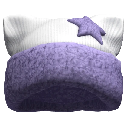 Fuzzy Star Beanie Purple