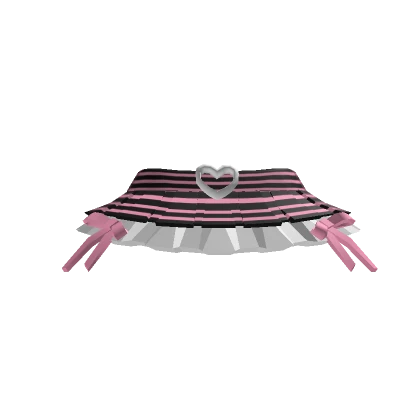 🎀Chibi Doll - Fancy black and Pink striped skirt