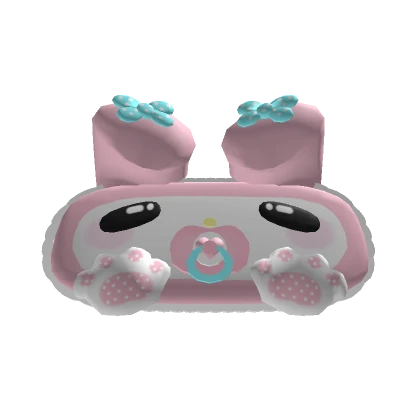 ୨୧ sleepy pink baby bunny mask 