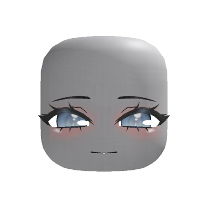 Cute Sleepy Chibi Face - Blue
