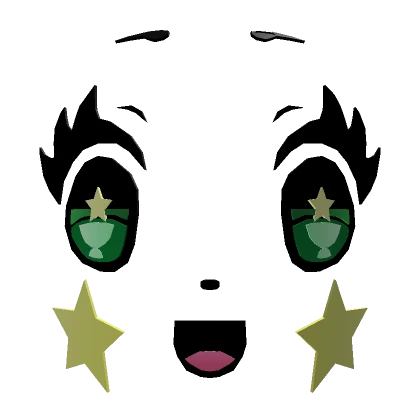 Happy Green Star Face