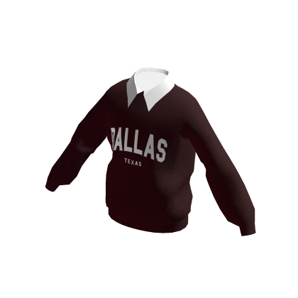Oversized Y2K Sweater with Collar - Red