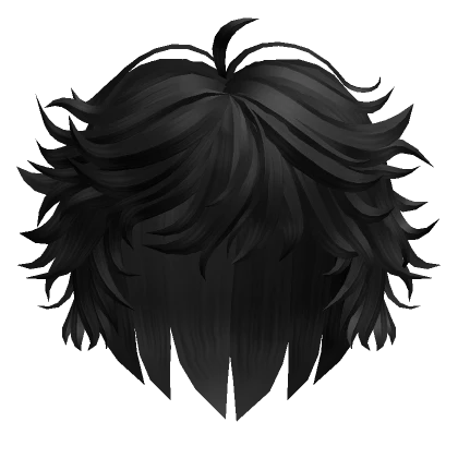 Messy & Layered Anime Wolf Hair (Black)