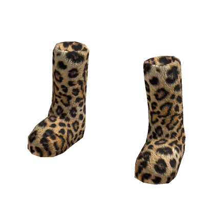 Y2K Leopard Fur Boots