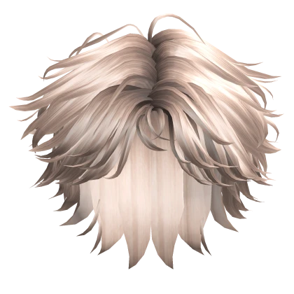 Wolf Cut Middle Part Hair in Platinum Blonde