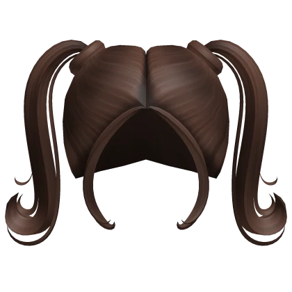 Curly Pigtails With Bangs in Brown