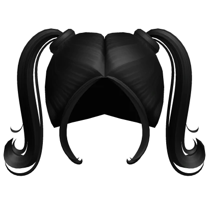 Curly Pigtails With Bangs in Black