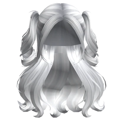 Long Curly Hair w/ Candy Twist Pigtails (White)