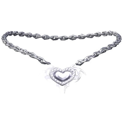 Cyber Sigil Rhinestone Heart Necklace