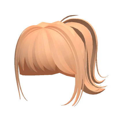 ♡ orange anime high ponytail