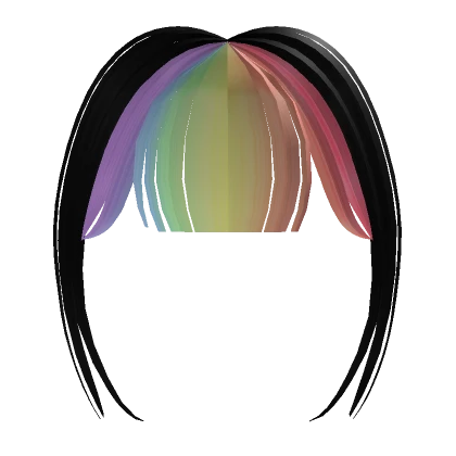 ♡ black rainbow full bangs