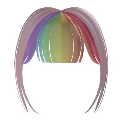 ♡ pink rainbow full bangs