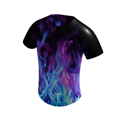 Cool Icy Blue / Purple Fire Gamer Flames T-Shirt