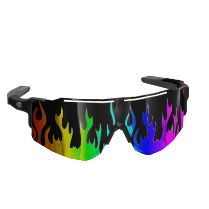 cool rainbow flaming tactical sunglasses