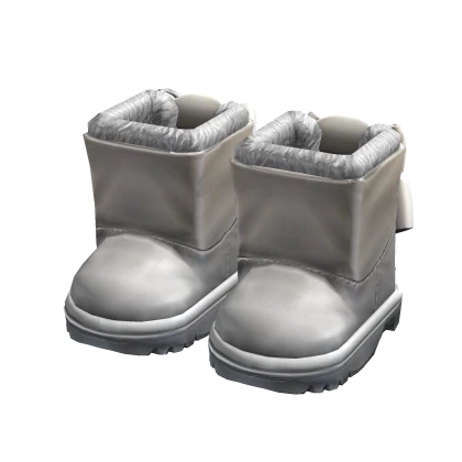 3.0 White Double-Bow Fur Boots