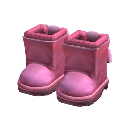 3.0 Pink Double-Bow Fur Boots