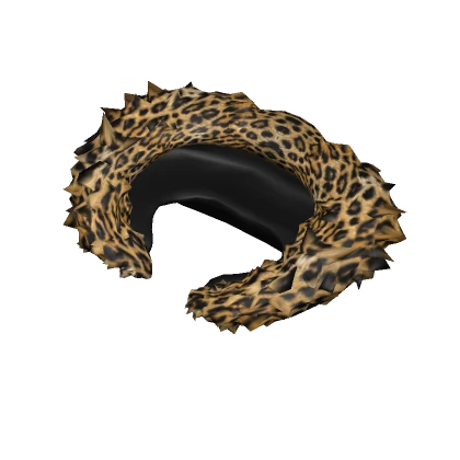 [1.0] Black & Brown Leopard Fur Hood