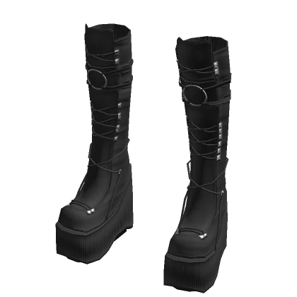 Goth black boots