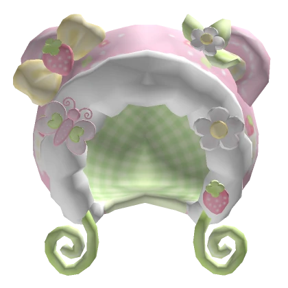 Kawaii Pastel Cutesy Butterfly Strawberry Hood