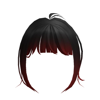 ɞ | kawaii wispy soft black w red anime bangs