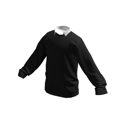 Black Sweater Over White Shirt