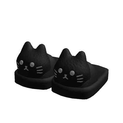 Black Cute Kitty Slippers