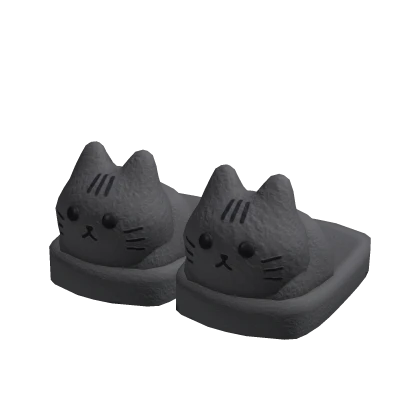 Grey Cute Kitty Slippers