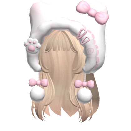 ♡ blonde kawaii layered hair with kitty hood