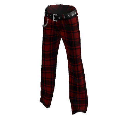 Goth Red Plaid Jeans