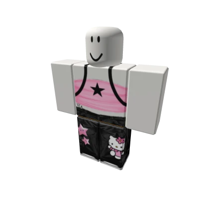 cute y2k pink star hello kitty cargos da hood