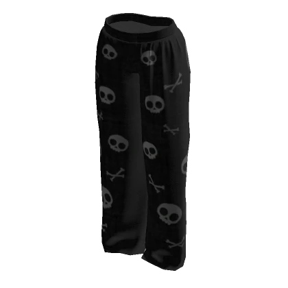 black emo pajama sweat skull pants