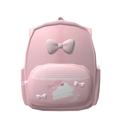 ♡ Kawaii pink ribbon cake sticker backpack