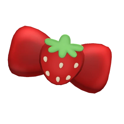 ♡ red strawberry bow