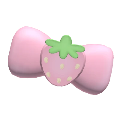 ♡ pink strawberry bow