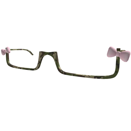 ♡ camo glasses with light pink bows